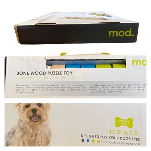 NEW pet bone wood puzzle toy smart treat toy , Click Training & FreeGift - Picture 4 of 16
